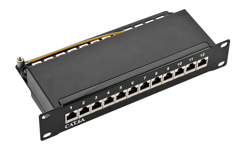Patchpannel 10" 12 Port Cat6A STP black LogiLink