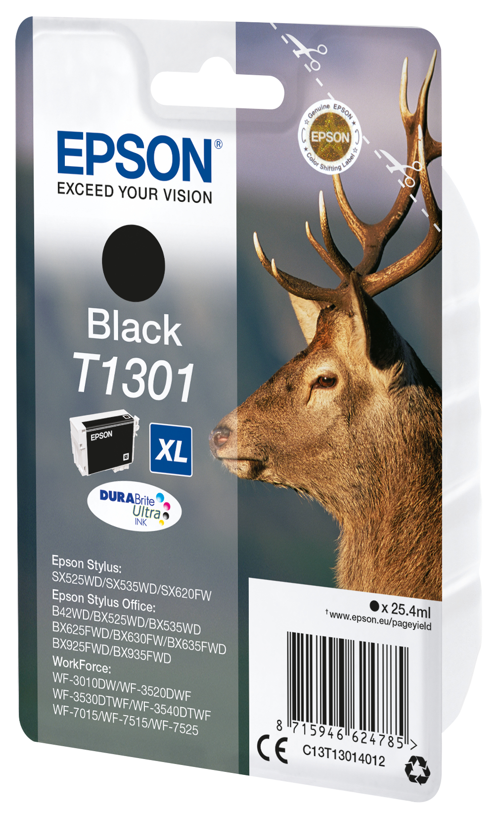 Epson Tinte T1301 C13T13014012 Schwarz bis zu 945 Seiten