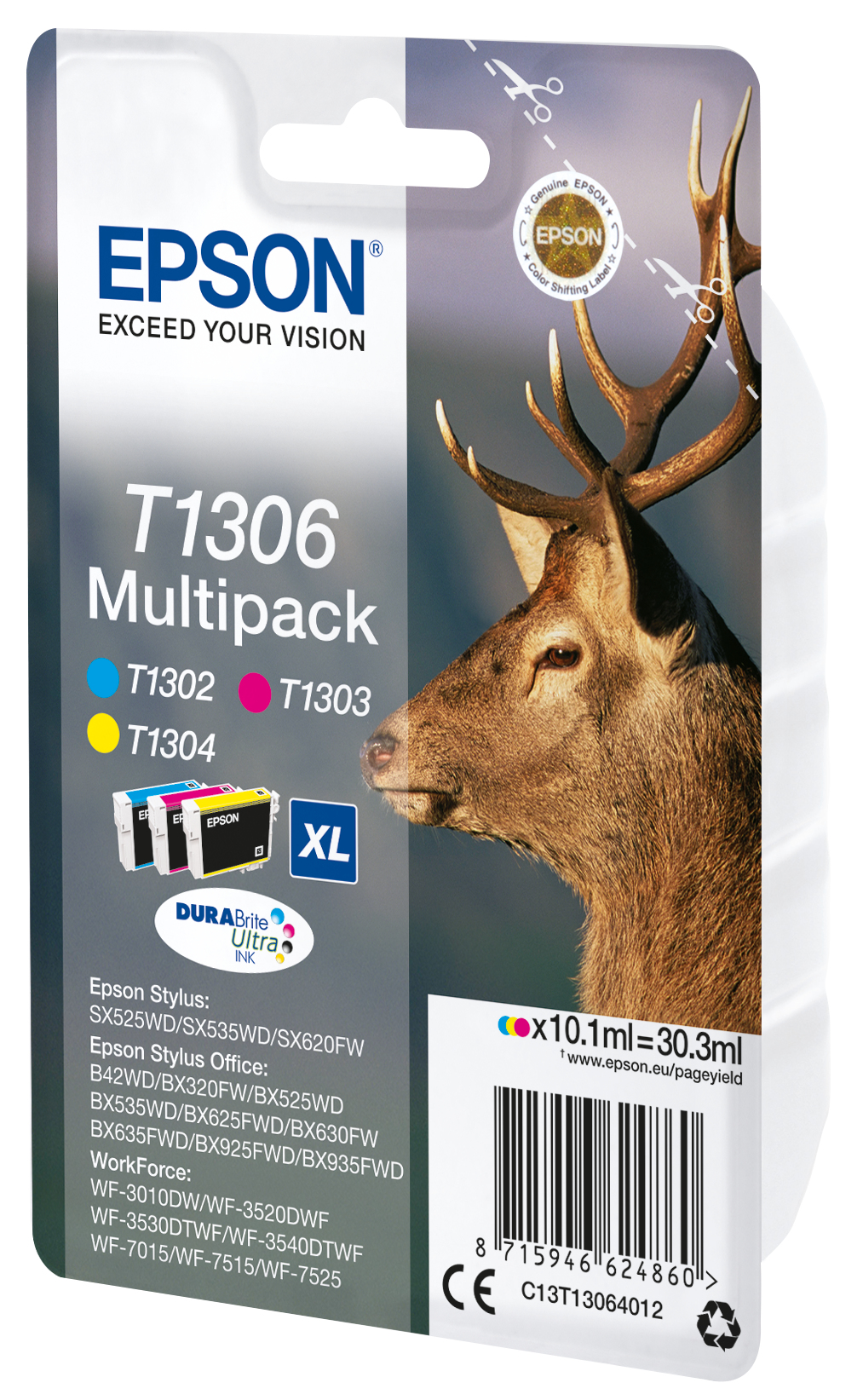 Epson Tinte T1306 C13T13064012 3er Multipack (MCY)