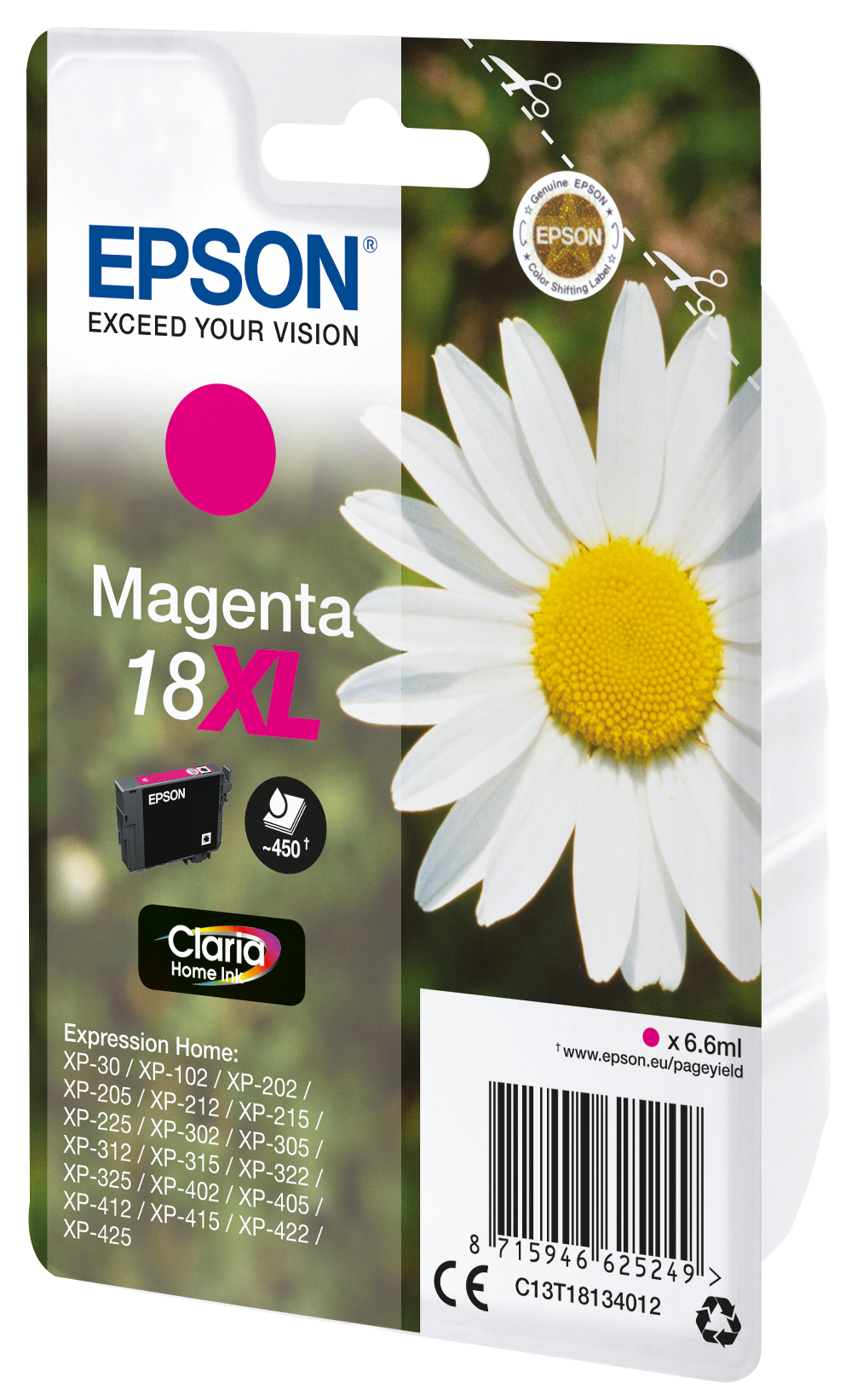 Epson 18XL Magenta 450 sider Blæk C13T18134012