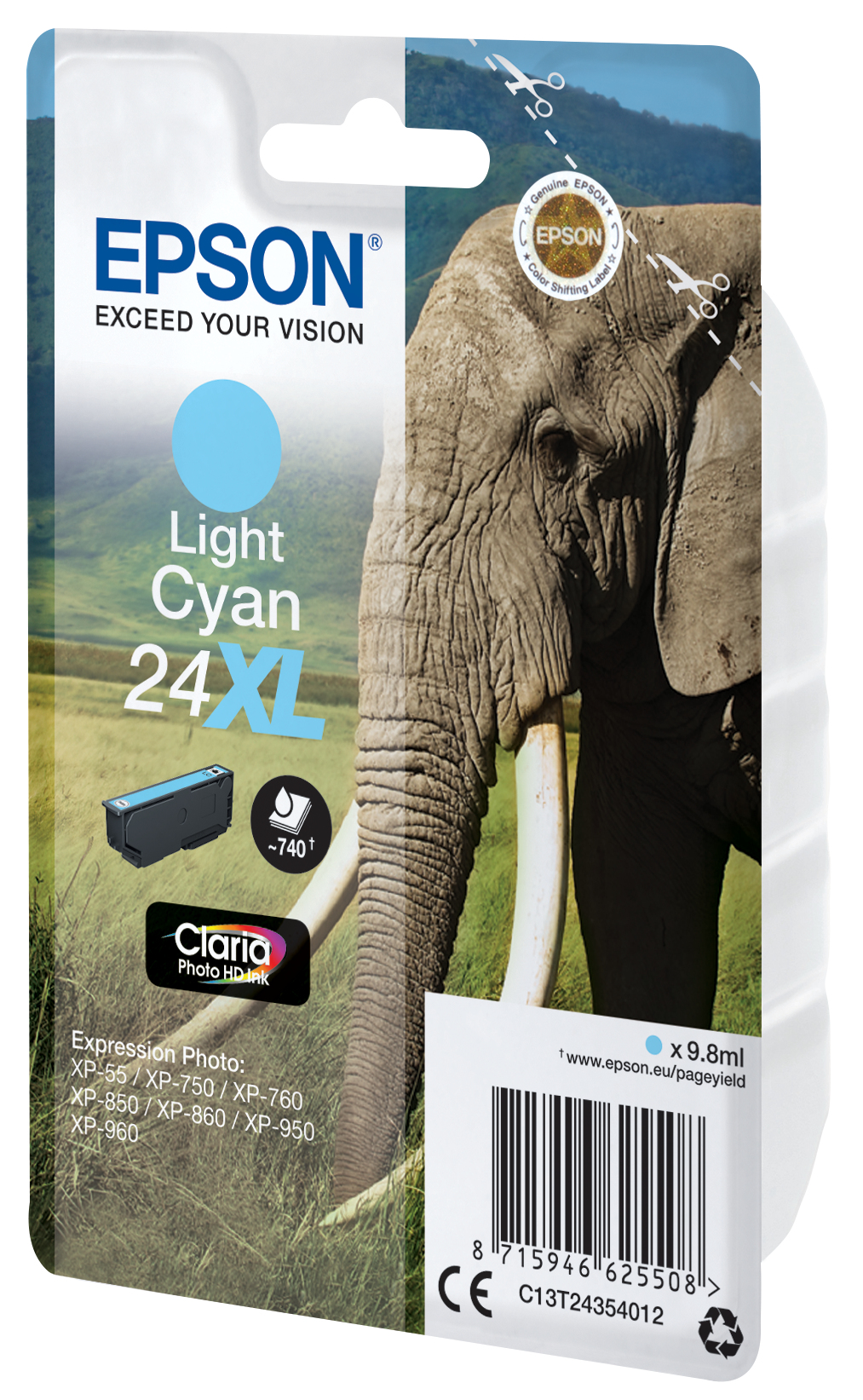 Epson 24XL Lys cyan Blæk C13T24354022