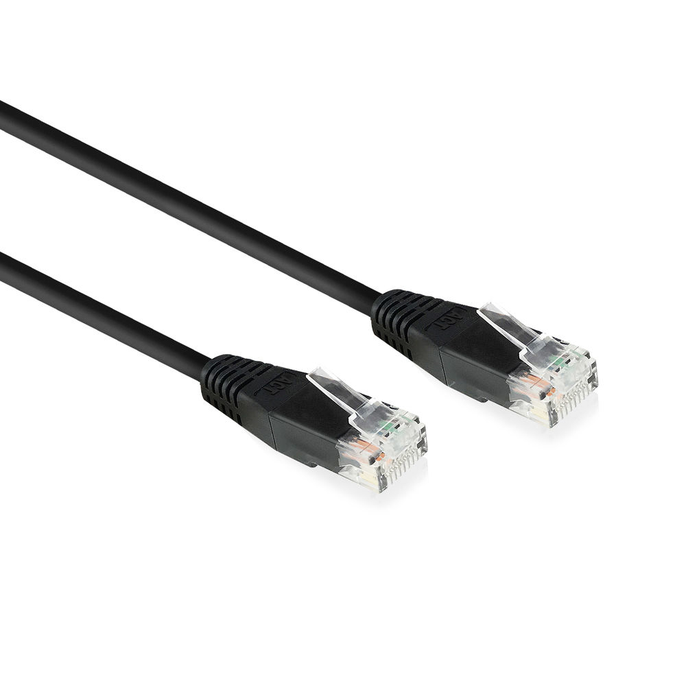 Black 15 meter U/UTP, CAT6 patch cable with RJ45 connectors