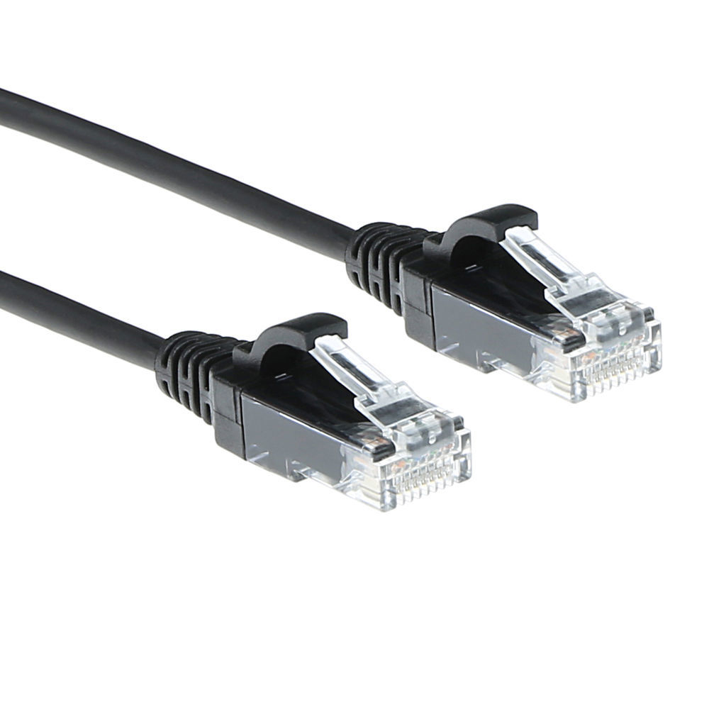Black 10 meter LSZH U/UTP CAT6 datacenter slimline patch cable snagless with RJ45 connectors
