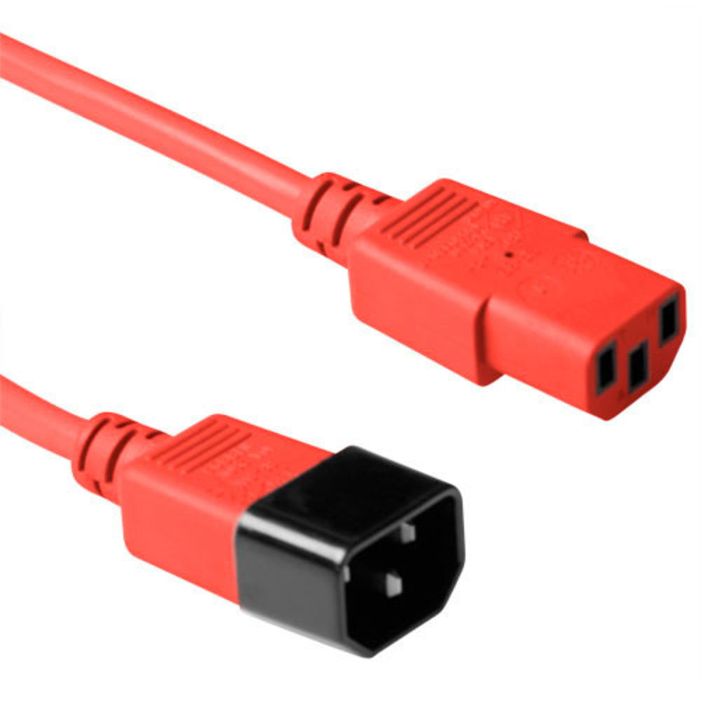 Powercord C13 - C14 red 5 m