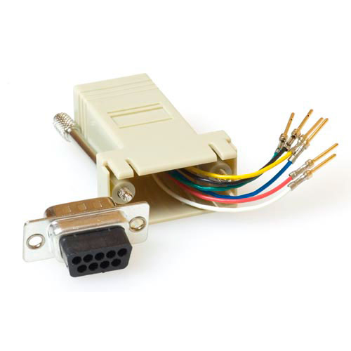 Mountable Heavy Duty Adapter RJ-45 Female to 09 pole D-Sub Male
