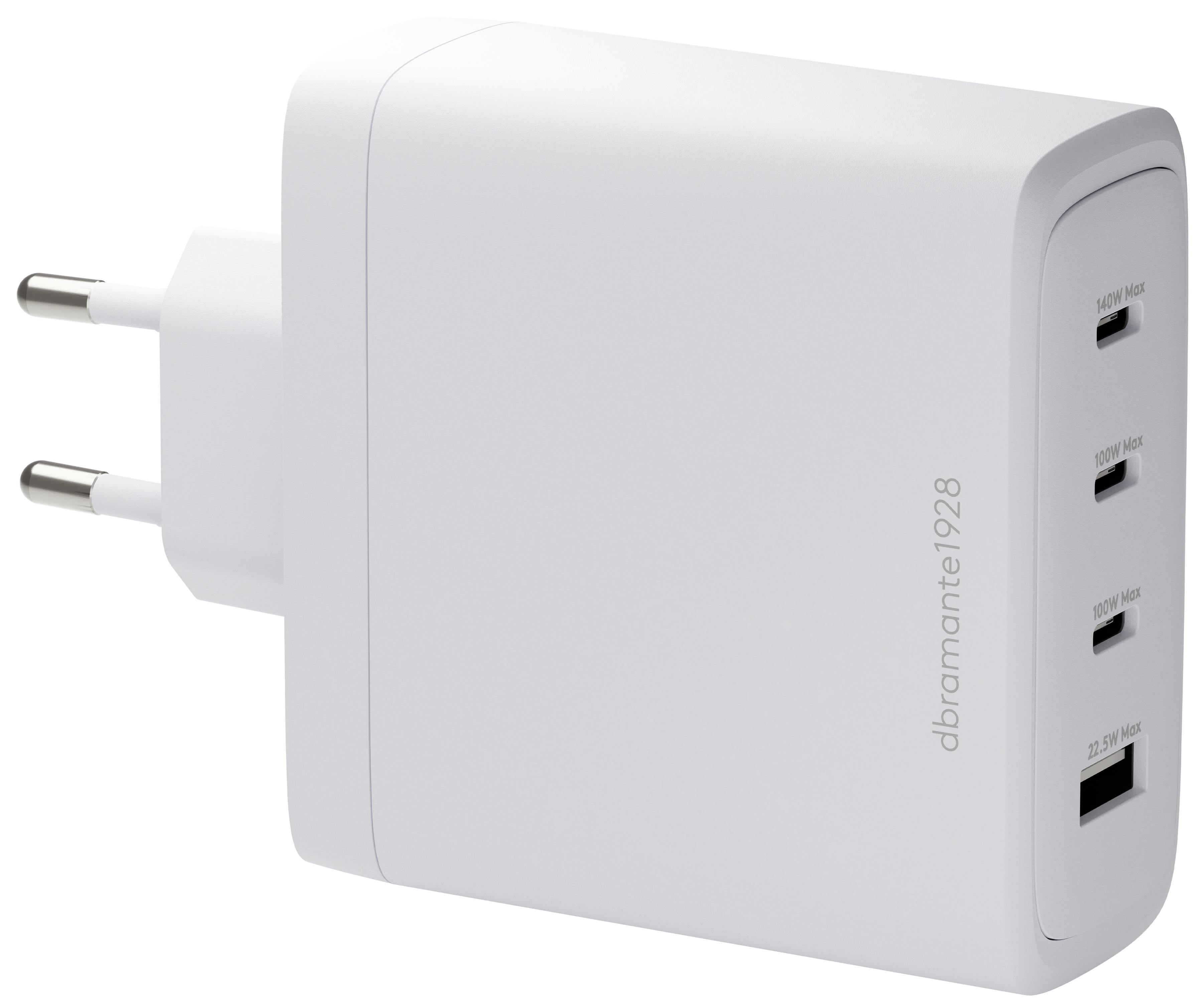 dbramante1928 re-charge - Netzteil - 140 Watt - 4 Ausgabeanschlussstellen (3 x USB-C, USB) - wei