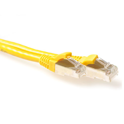Yellow 30 meter LSZH SFTP CAT6A patch cable snagless with RJ45 connectors