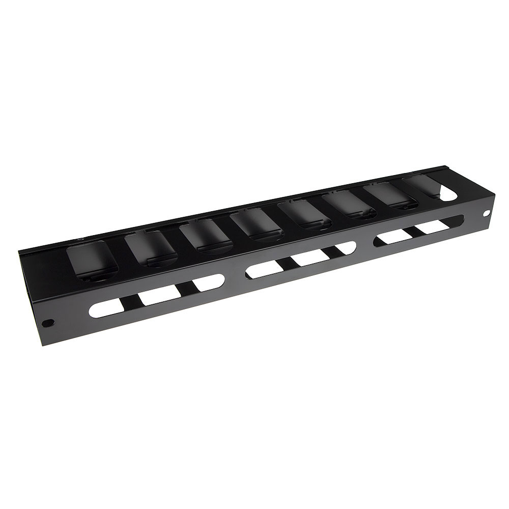 Cable management duct panel with cover 19 inch 1U