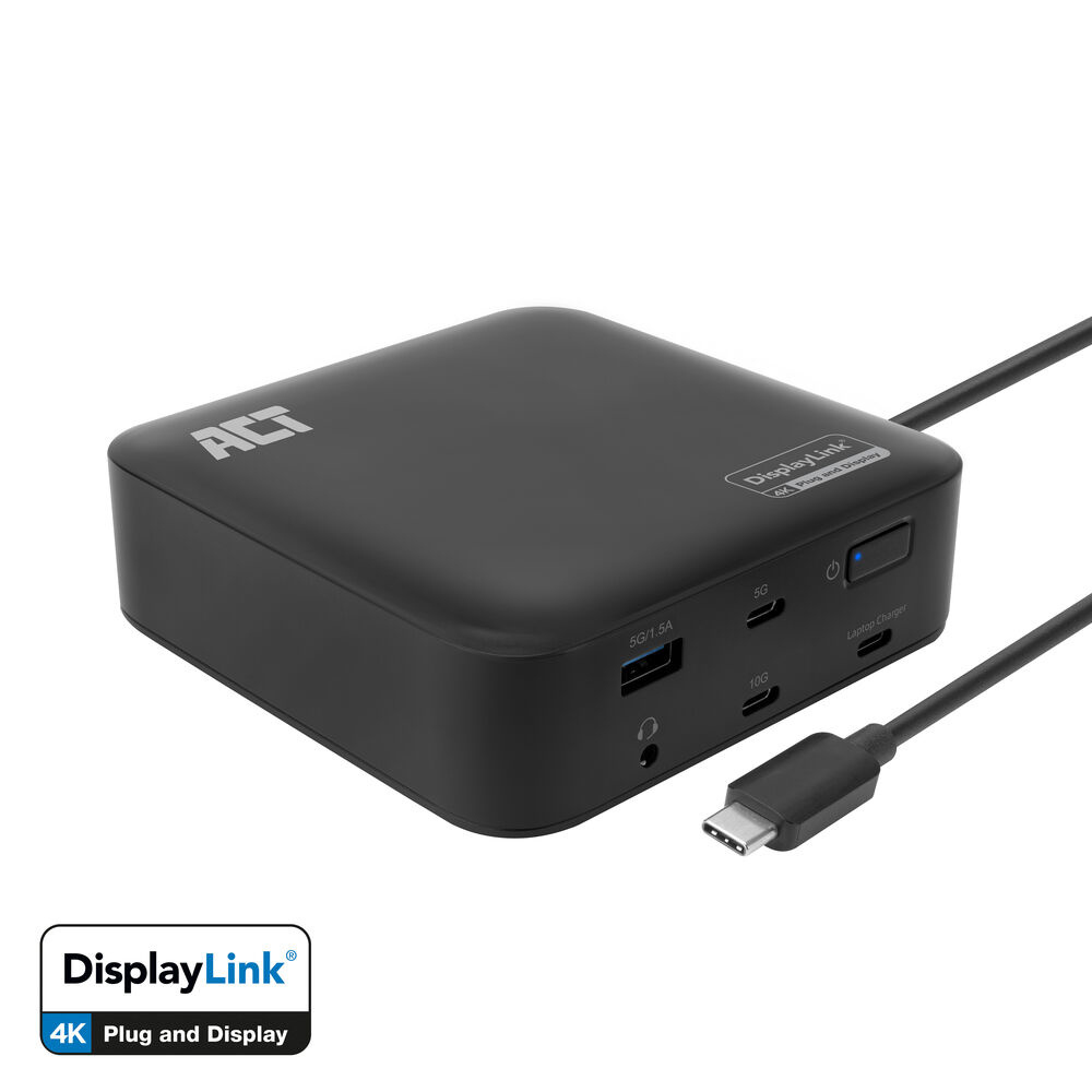 USB-C Docking Station 4K, for 2 HDMI monitors, DisplayLink, compact model