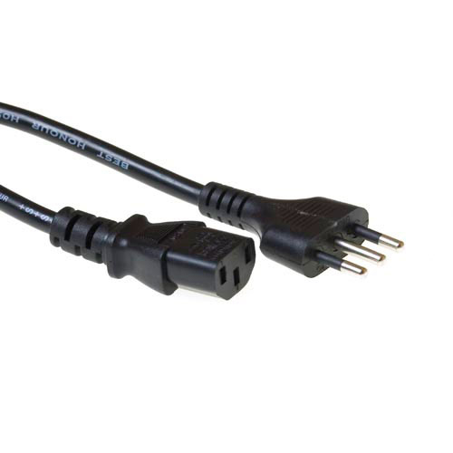 Powercord Italian plug - C13 black 2.5 m