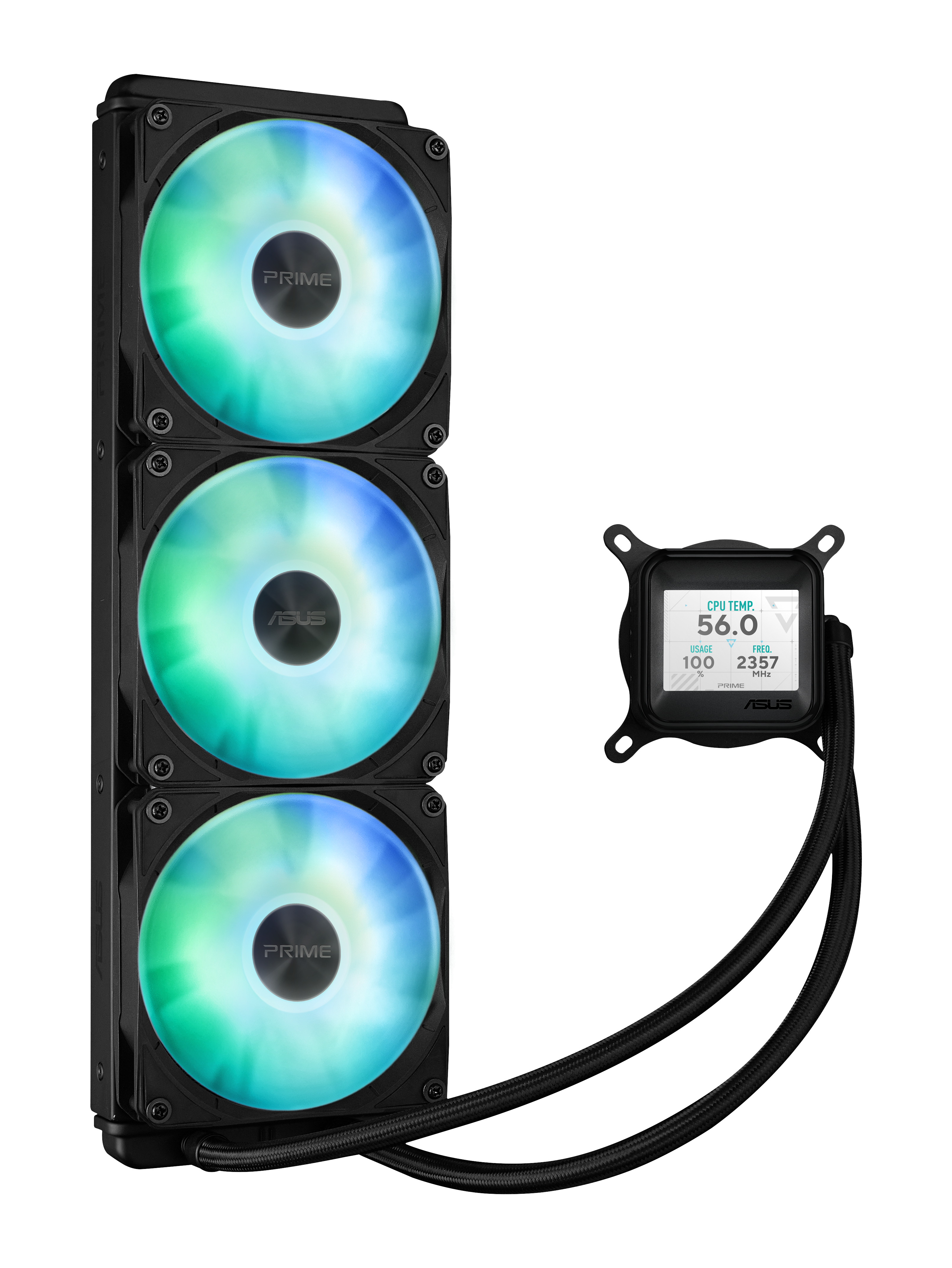 K ASUS PRIME LC 360 ARGB LCD Schwarz Komplettwasserkühlung für CPUs