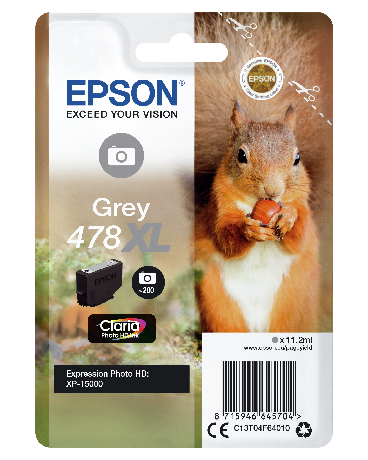 Epson 478XL - høj kapacitet - grå - or