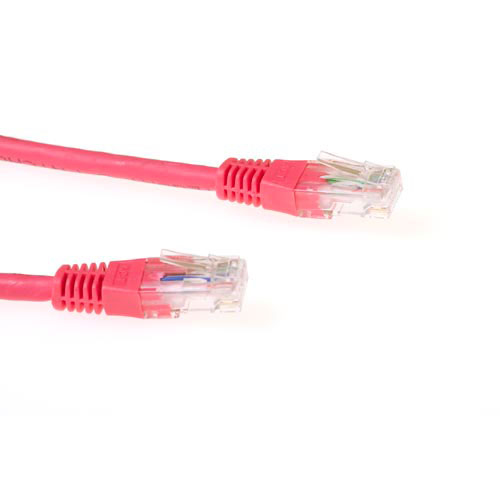 Red 7 meter LSZH U/UTP CAT6 patch cable with RJ45 connectors