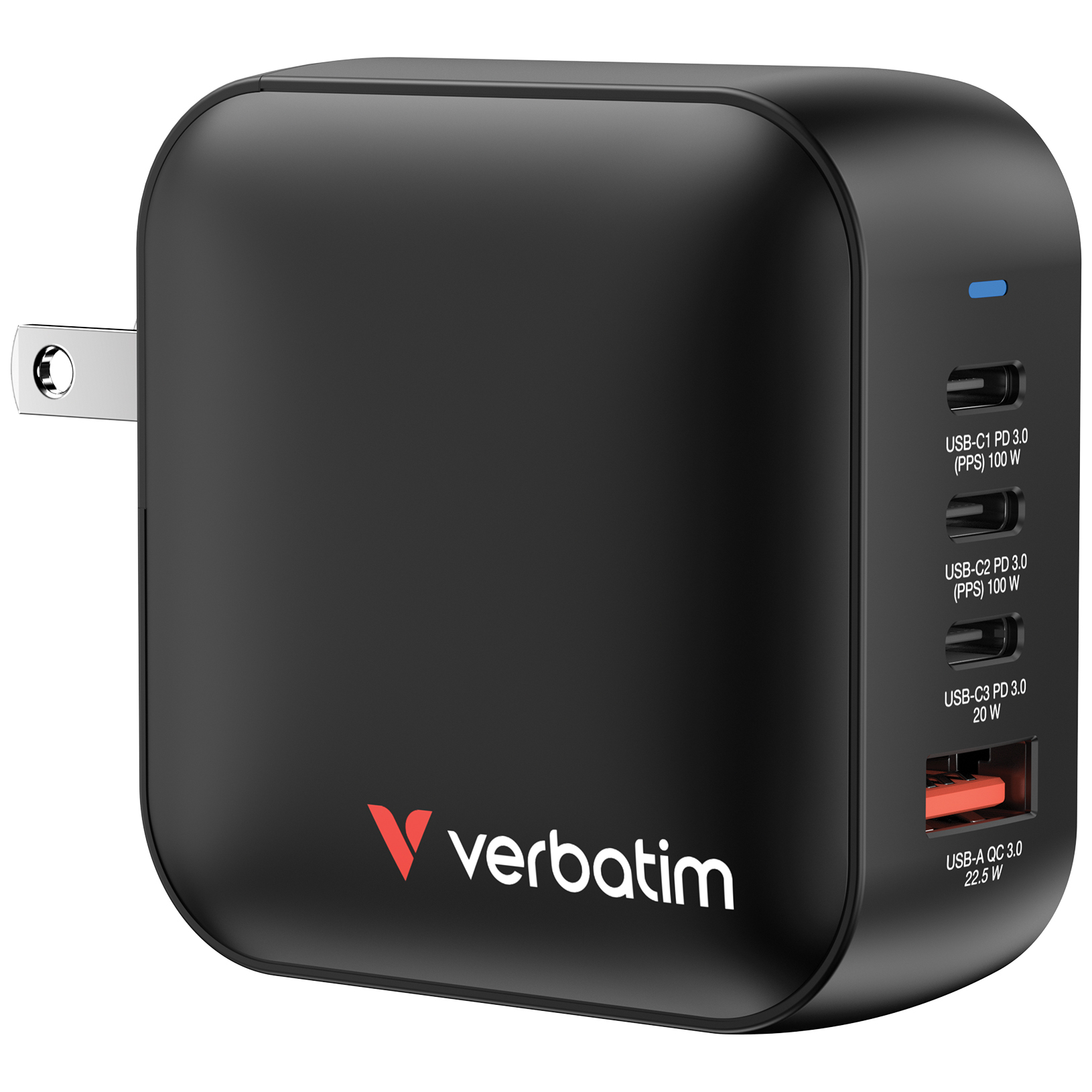 Verbatim Mini GaN Ladegert 100W 4 Port US/EU/UK ADP