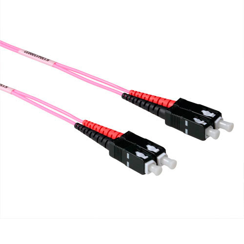 1 meter LSZH Multimode 50/125 OM4 fiber patch cable duplex with SC connectors