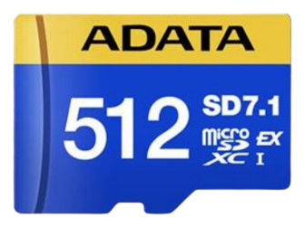 CARD ADATA Premier Extreme microSDXC SD7.1 512 GB (blau/gelb, SD7.1 Express, UHS-I U3, Class 10, V30, Nintendo Switch 2 Ready)