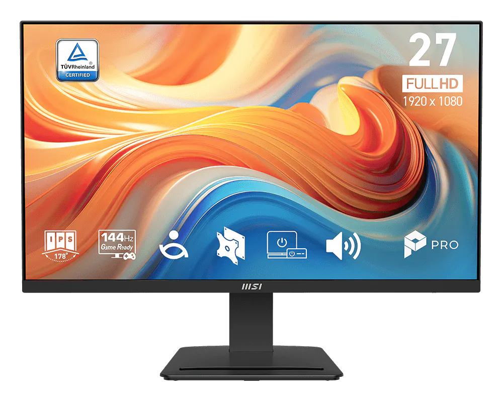 68,6cm/27" (1920x1080) MSI PRO MP273DE E14A 16:9 FHD IPS 1ms 144Hz HDMI DisplayPort VGA VESA Speaker HDR Black