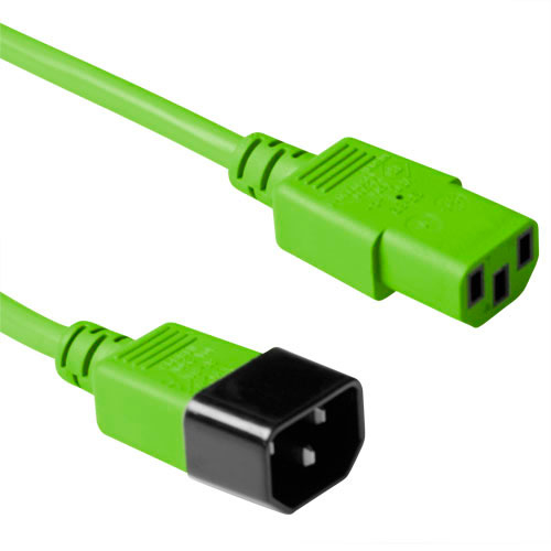 Powercord C13 - C14 green 1.8 m
