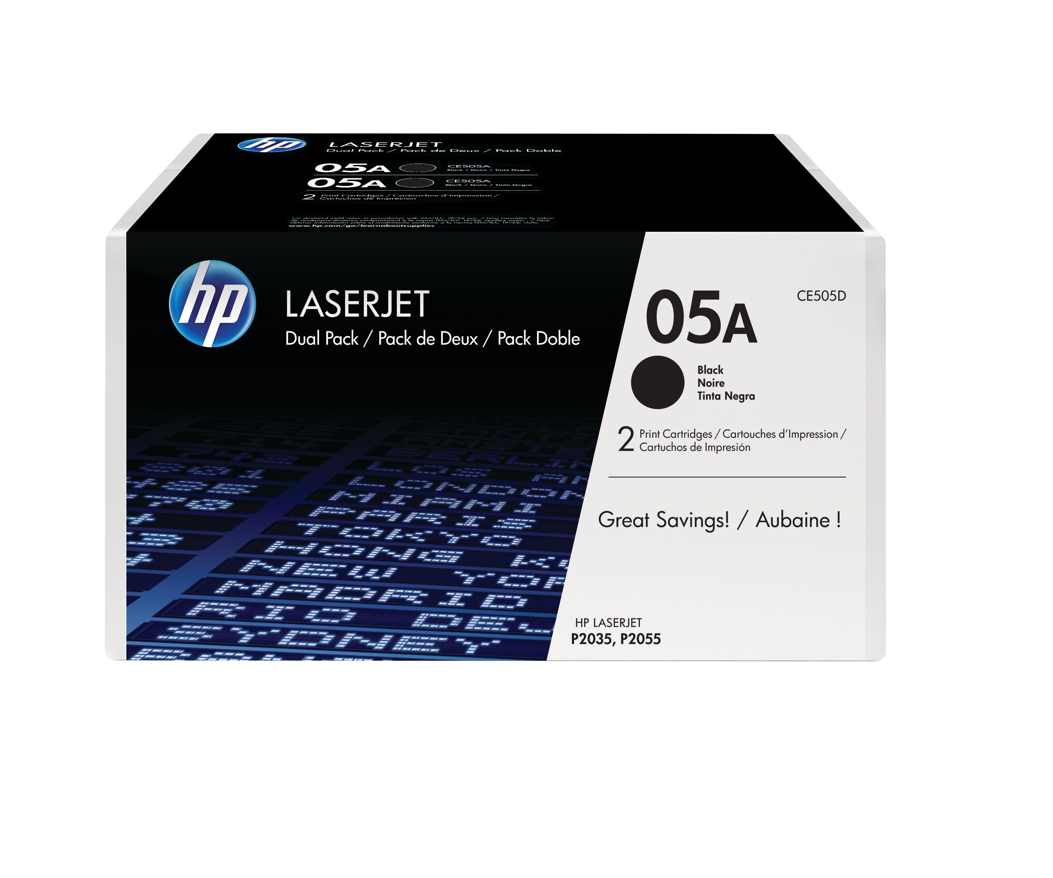 HP 05A - 2 pakker - sort - original -