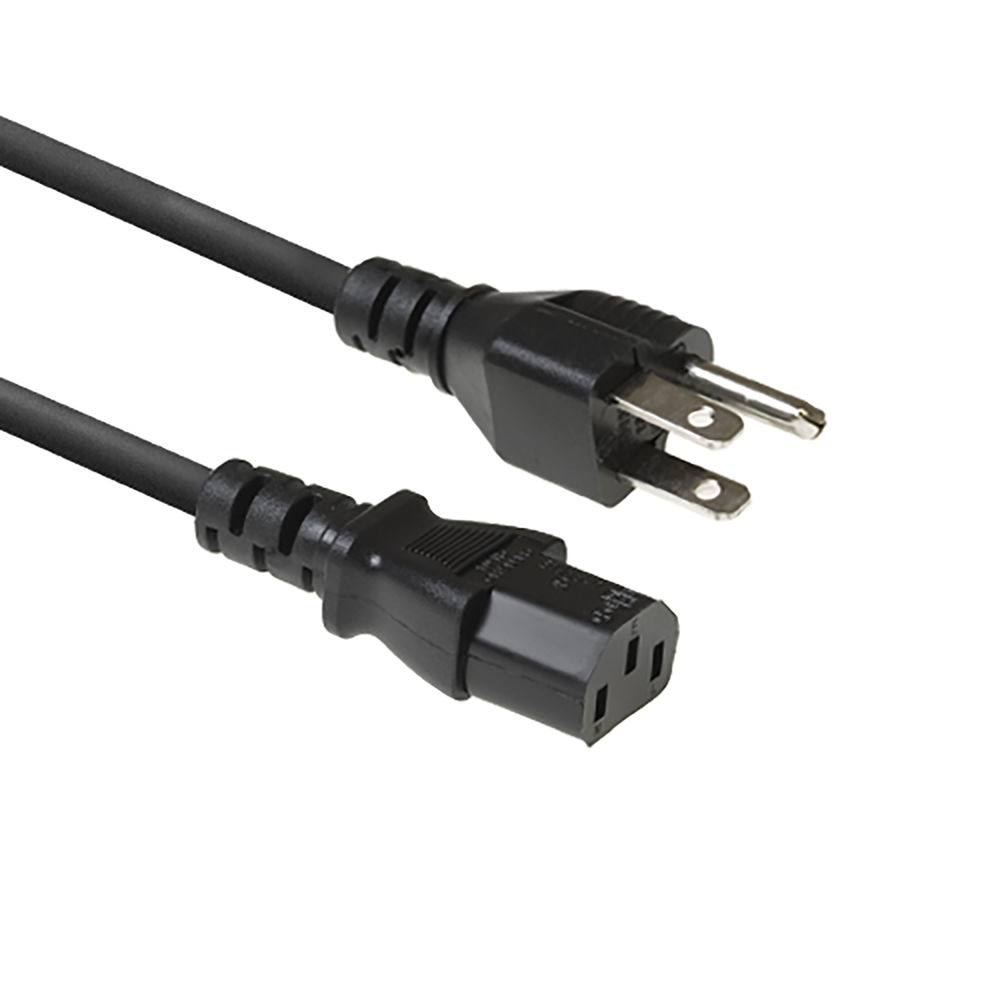 Powercord USA plug - C13 black 1 m