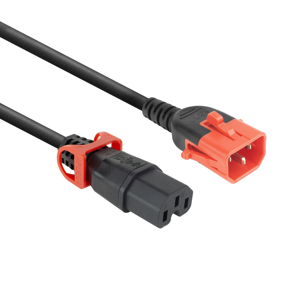 Powercord C14 IEC Lock+ Dual Locking - C15 IEC Lock+ black 3 m, PC3876