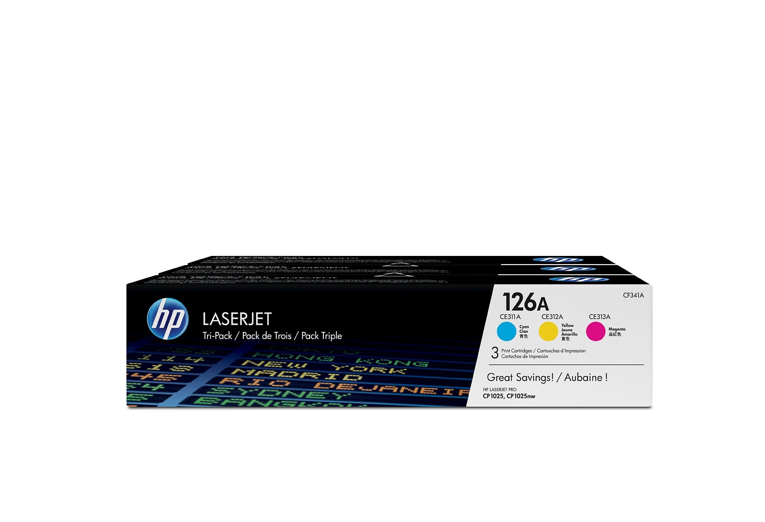 HP 126A original Toner cartridge CF341AD cyan magenta yellow 3x 1.000 pages 3-pack