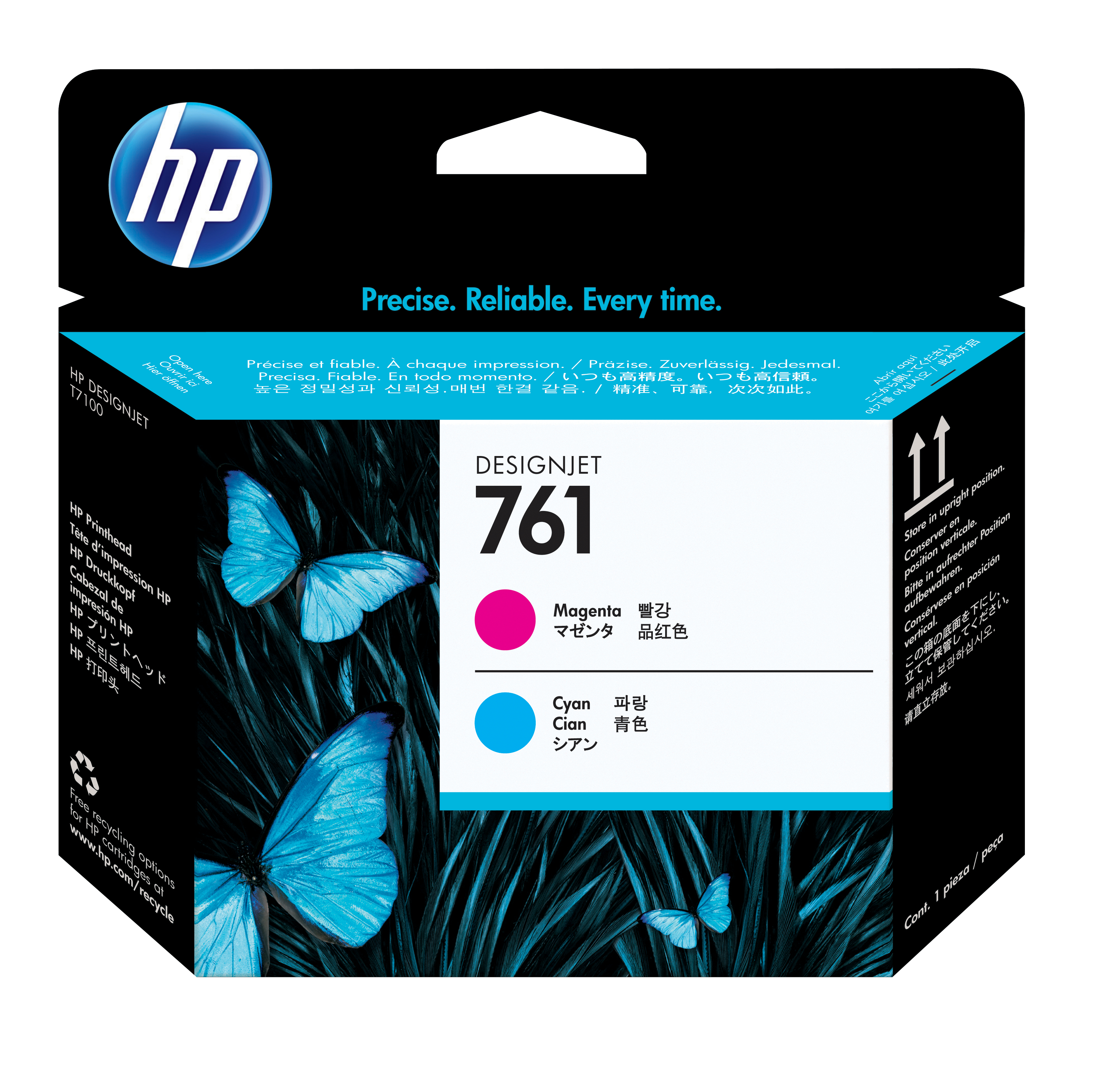 HP Printhoved Blækprinter Cyan Magenta CH646A