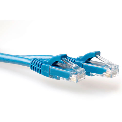 Blue 0.25 meter U/UTP CAT6 patch cable snagless with RJ45 connectors