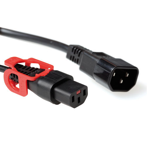 Powercord C13 IEC Lock+ - C14 black 2 m, PC1526