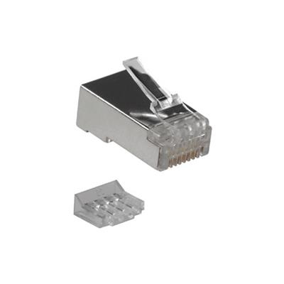 RJ45 (8P/8C) CAT5E shielded modular connector for round cable with solid or standed conductors