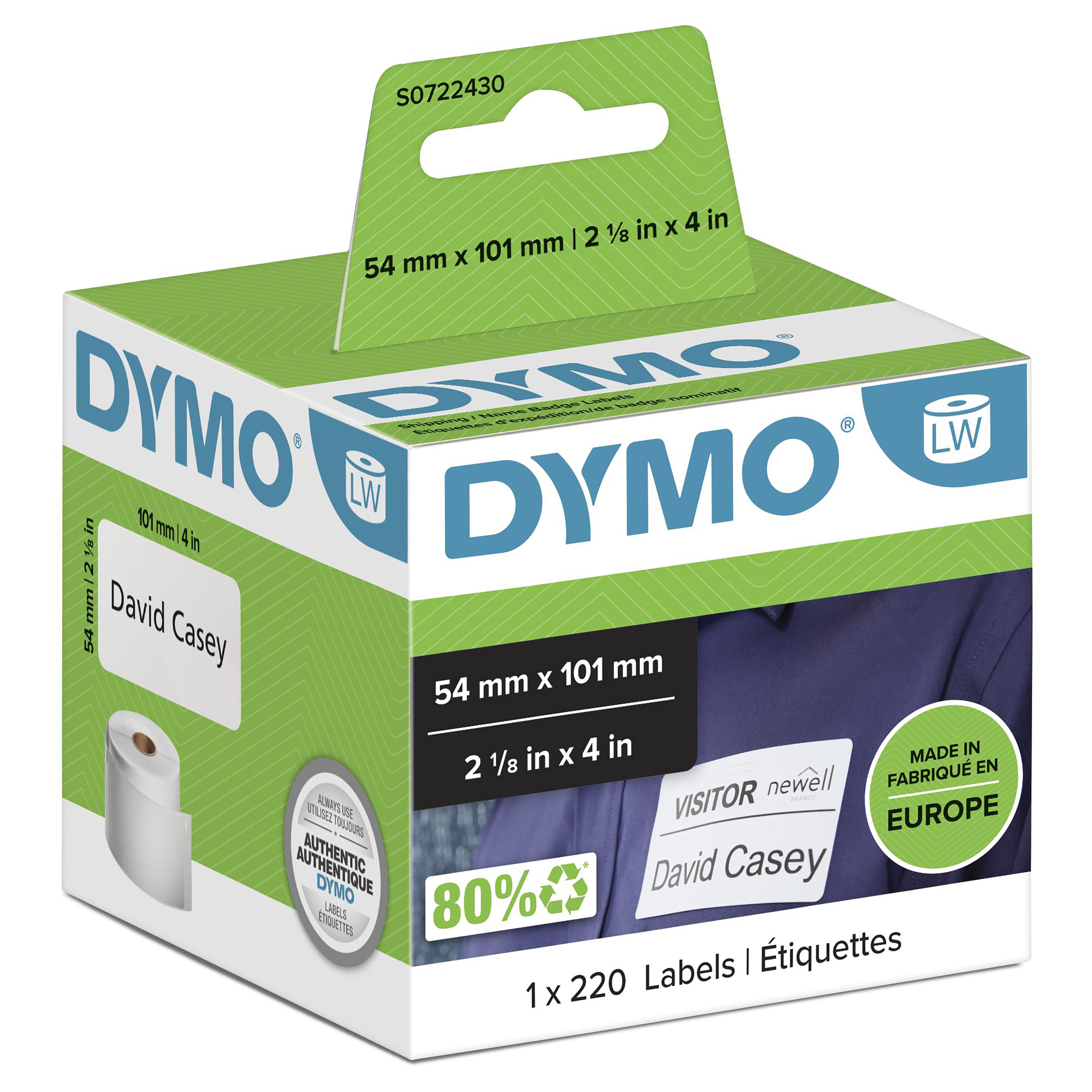 DYMO Shipping/Name badge 101mm x 54mm 1 x 220 labels