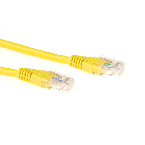 Yellow 1meter LSZH U/UTP CAT6 patch cable with RJ45 connectors