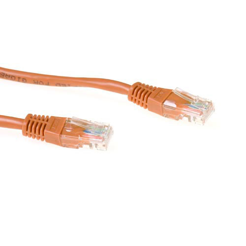 Brown 1 meter U/UTP CAT6 patch cable with RJ45 connectors