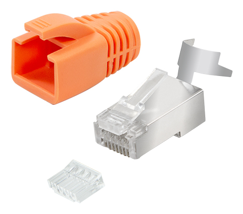 Logilink Modular plug RJ45 Cat.6A STP, pass through, 10-pack