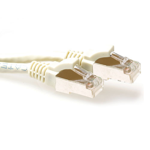 Ivory 25 meter LSZH SFTP CAT6A patch cable snagless with RJ45 connectors