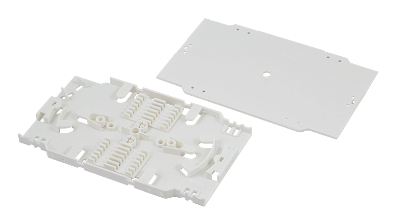 Fiber splice cassette with 12 core splice holder, shrink tube type