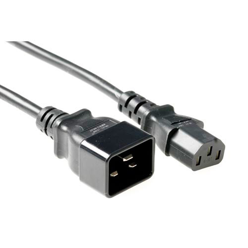 Powercord C13 - C20 black 2 m