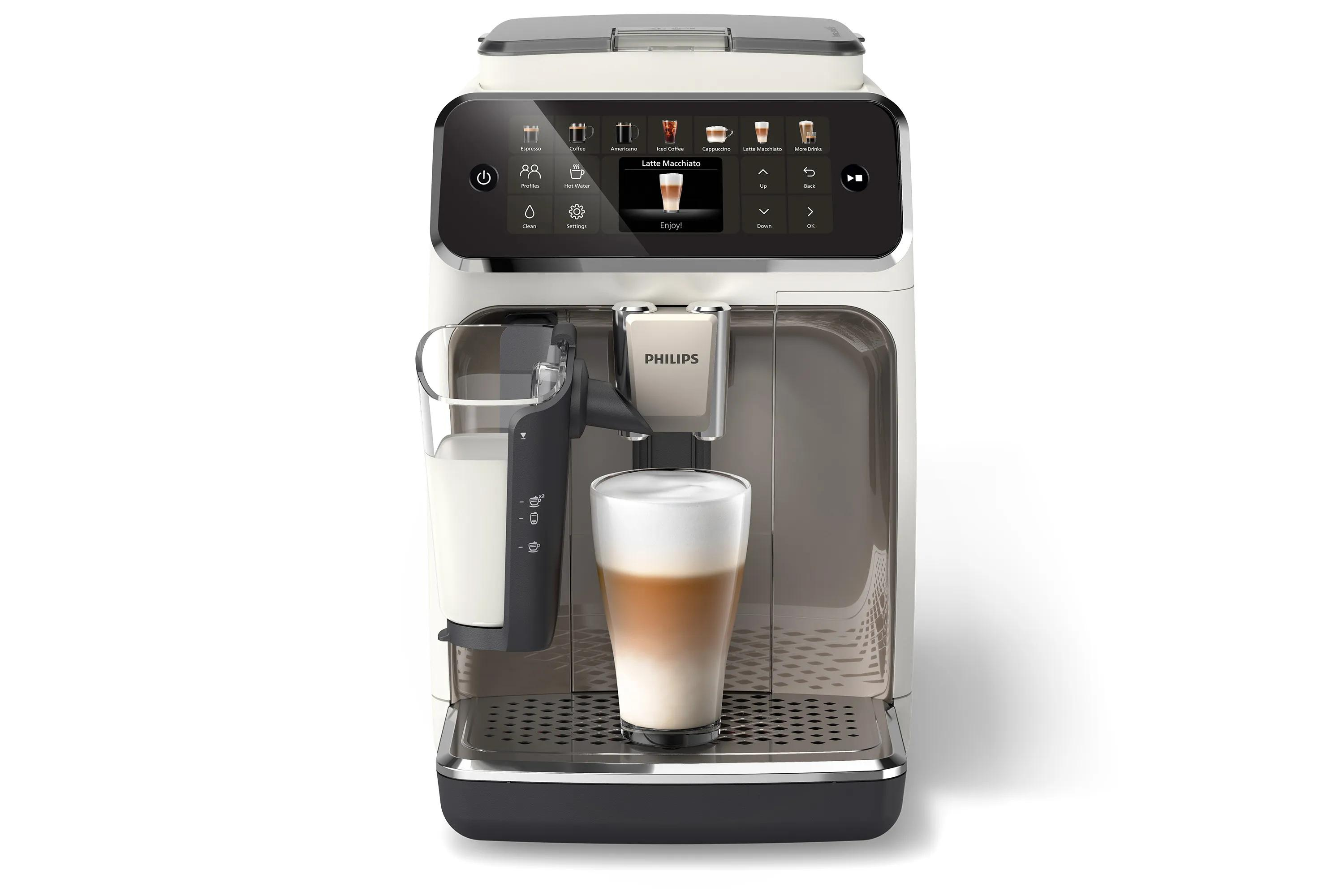 Philips Series 4400 EP4443 Automatisk kaffemaskine Sølv/hvid