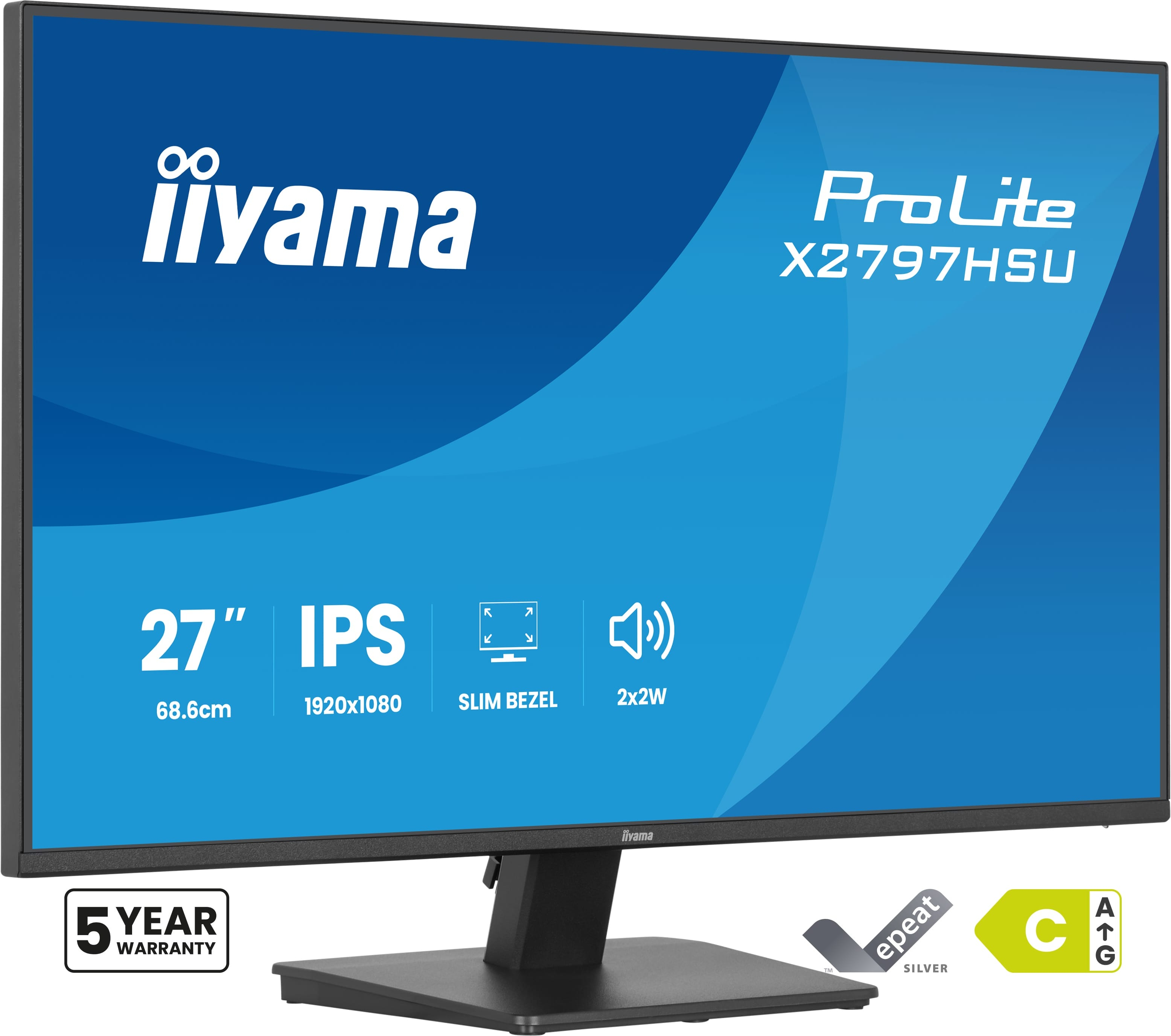 68,6cm/27" (1920x1080) iiyama ProLite X2797HSU-B1 16:9 IPS 4ms 120Hz HDMI DisplayPort USB VESA Speaker Black
