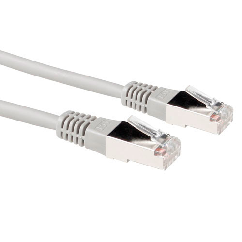 Grey 1 meter LSZH F/UTP CAT5E patch cable with RJ45 connectors