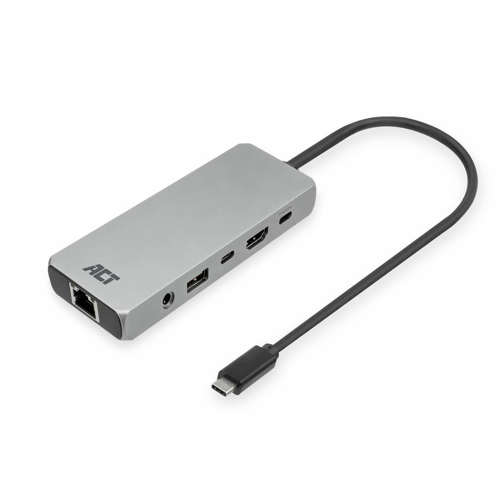 USB-C 4K / 8K 30Hz docking station for 1 HDMI monitor, 2.5 Gigabit ethernet, USB-C 10Gbps, USB-A 10Gbps, 3.5mm audio, PD pass-through