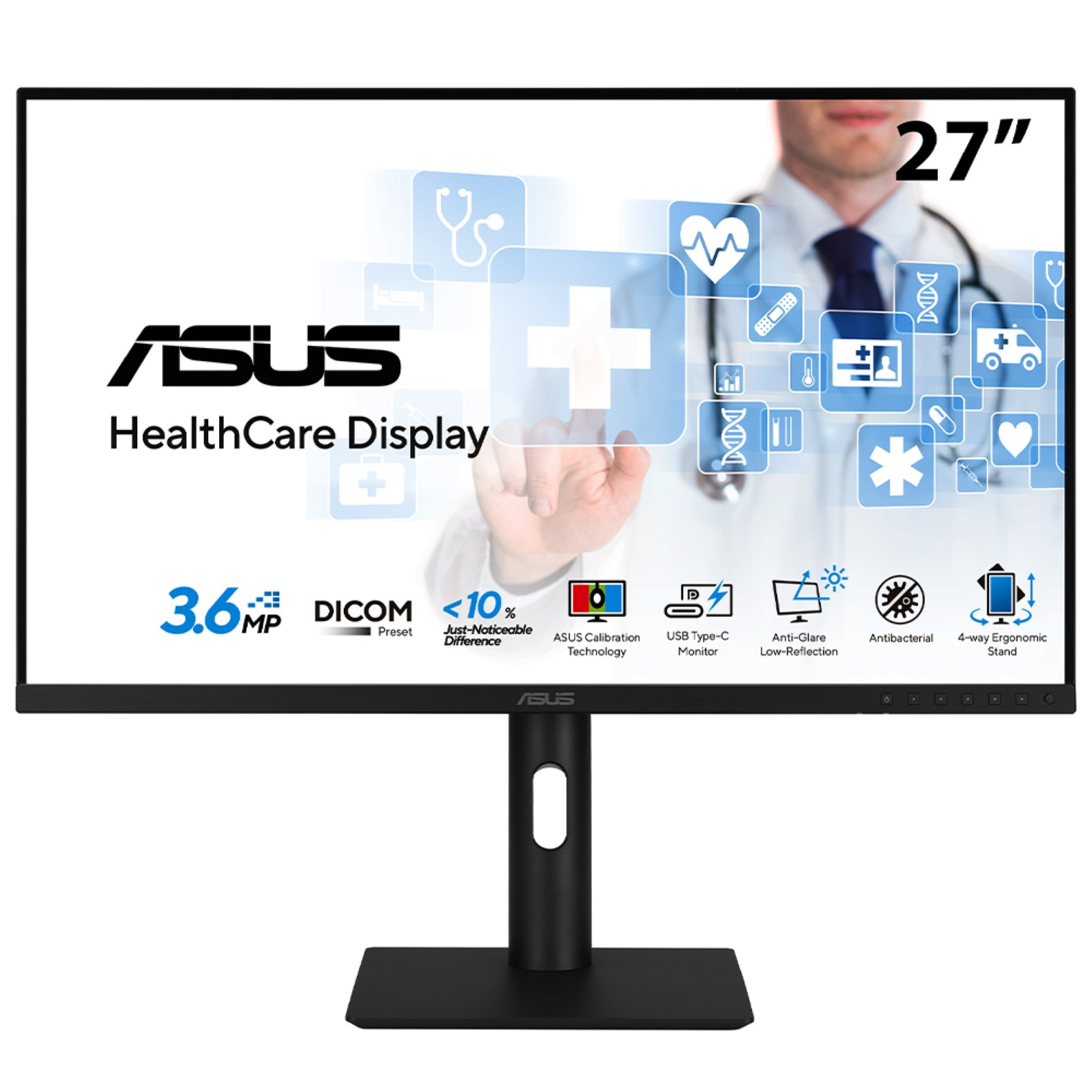 LCD ASUS 27"" HA2741A 2560x1440p IPS 75Hz DP Daisy-Chain DICOM Preset Healthcare Monitor