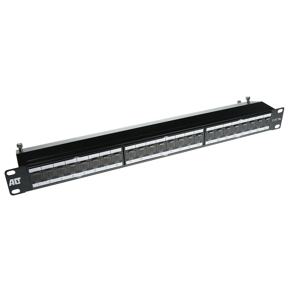Patchpanel CAT6A shielded 24 ports with cover