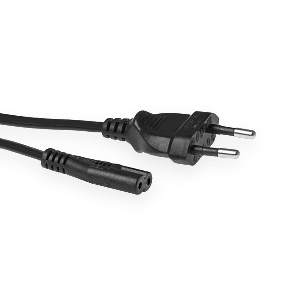 Powercord Euro male - C7 female black 0.2 m