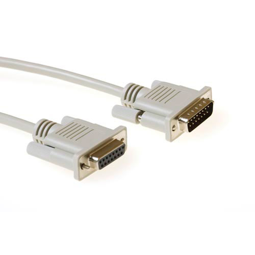 5 metre Serial 1:1 connection cable 15 pin D-sub male - 15 pin D-sub female