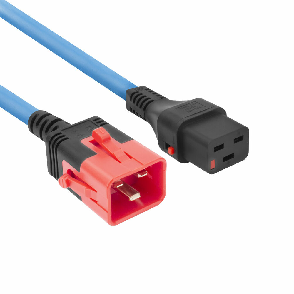 Powercord C19 IEC Lock - C20 IEC Lock Dual Locking blue 2 m, PC3638