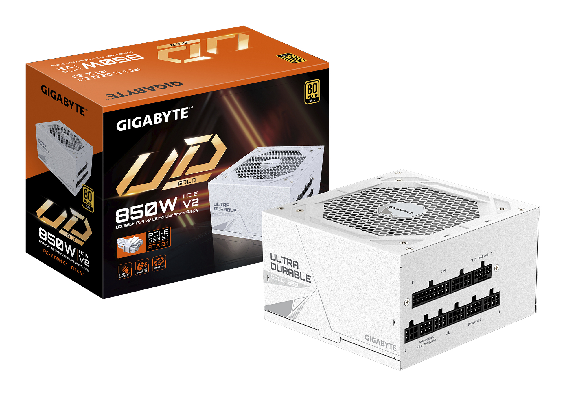 Gigabyte UD850GM PG5 V2 ICE Strømforsyning 850Watt