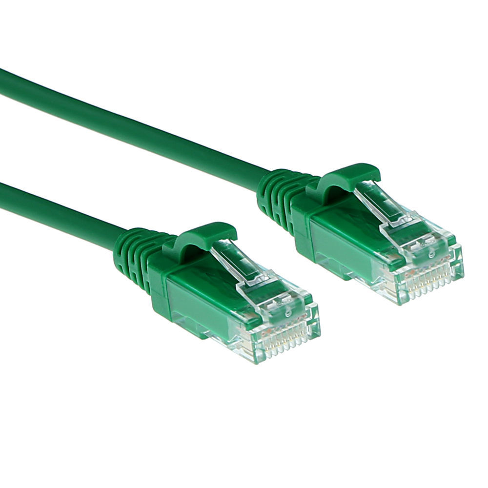 Green 10 meter LSZH U/UTP CAT6 datacenter slimline patch cable snagless with RJ45 connectors
