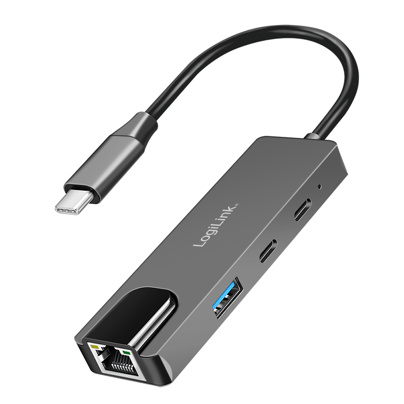 Logilink USB 3.2 Gen1 Hub, 3-port , with 2.5G Gigabit Ethernet adapter