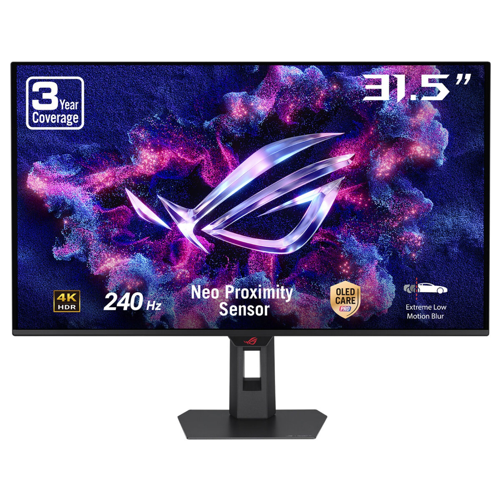80 cm (31.5") 3840 x 2160 Pixel ASUS 90LM0CV0-B01371 16:9 4K Ultra HD OLED 0,03 ms 240 Hz HDR DisplayPort HDMI USB-Hub Height VESA